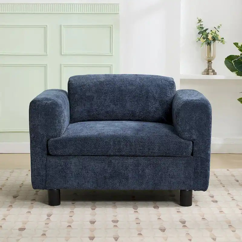 Fauteuil Moderne Surdimensionné Confortable, Fauteuil d'appoint, Canapé Simple pour Salon, Chambre, Bureau, Appartement, Tissu Velours Tissé