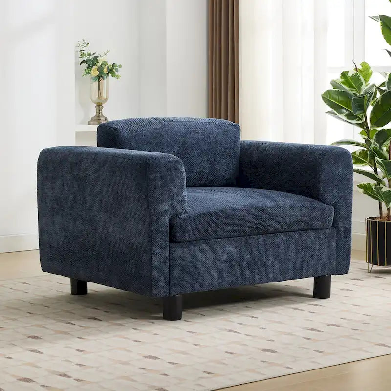Fauteuil Moderne Surdimensionné Confortable, Fauteuil d'appoint, Canapé Simple pour Salon, Chambre, Bureau, Appartement, Tissu Velours Tissé