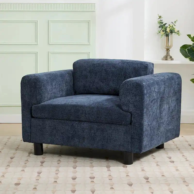 Fauteuil Moderne Surdimensionné Confortable, Fauteuil d'appoint, Canapé Simple pour Salon, Chambre, Bureau, Appartement, Tissu Velours Tissé