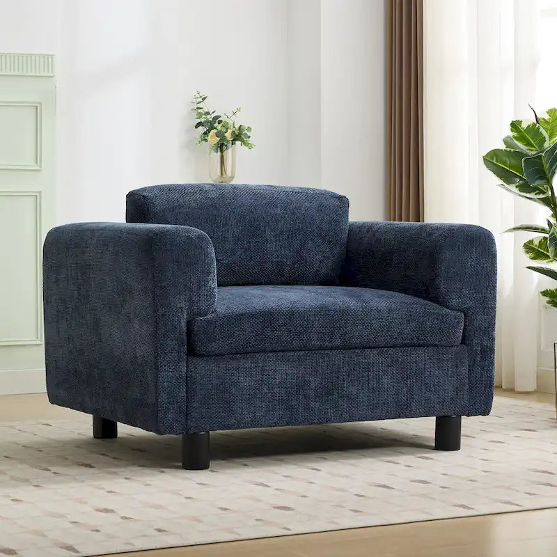 Fauteuil Moderne Surdimensionné Confortable, Fauteuil d'appoint, Canapé Simple pour Salon, Chambre, Bureau, Appartement, Tissu Velours Tissé