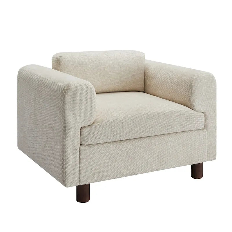 Fauteuil Moderne Surdimensionné Confortable, Fauteuil d'appoint, Canapé Simple pour Salon, Chambre, Bureau, Appartement, Tissu Velours Tissé