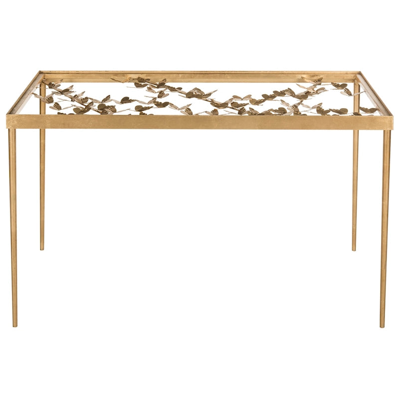 Bureau papillon feuille d'or antique