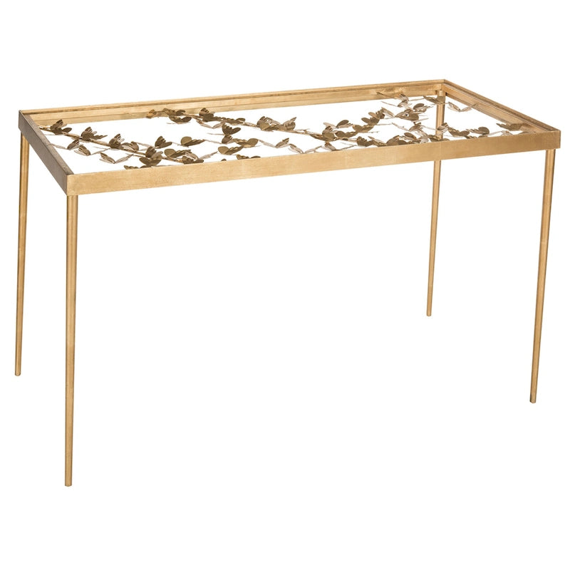 Bureau papillon feuille d'or antique