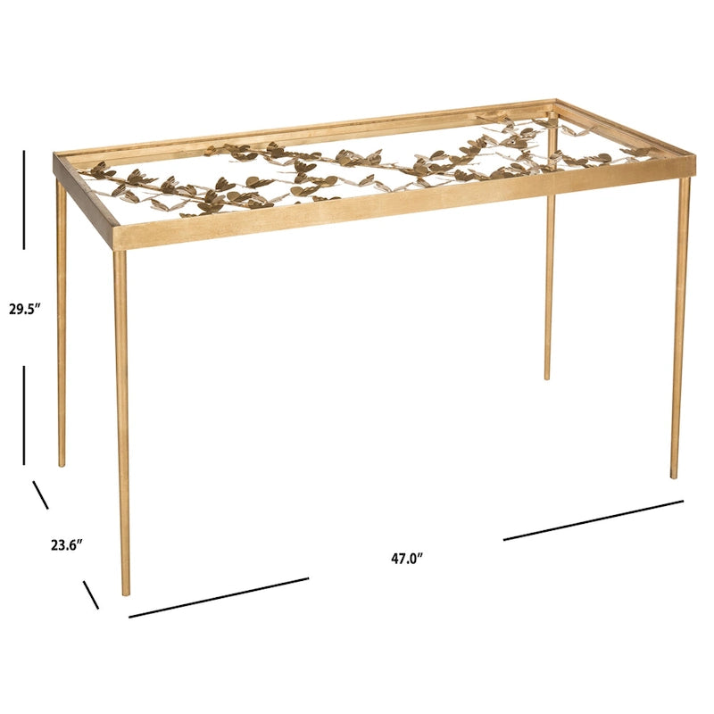 Bureau papillon feuille d'or antique