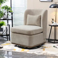 Chaise sans accoudoirs pivotante à 360° avec base en métal, coussin en mousse haute densité et oreiller inclus