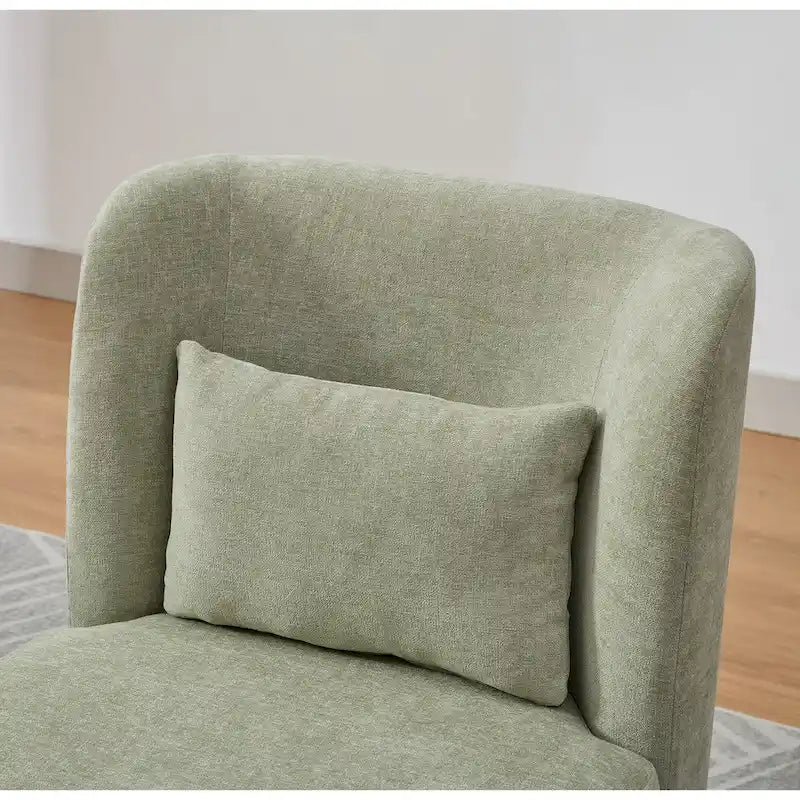 Chaise sans accoudoirs pivotante à 360° avec base en métal, coussin en mousse haute densité et oreiller inclus