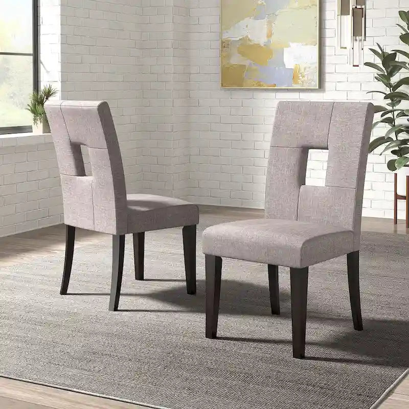 Chaises de salle à manger à dossier en trou de serrure (lot de 2)