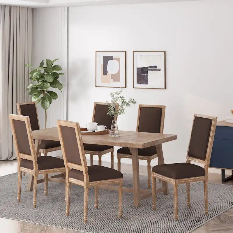 Chaise de salle à manger en bois rembourrée