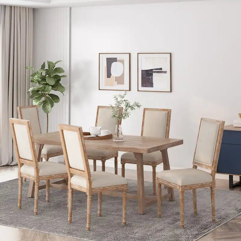 Chaise de salle à manger en bois rembourrée