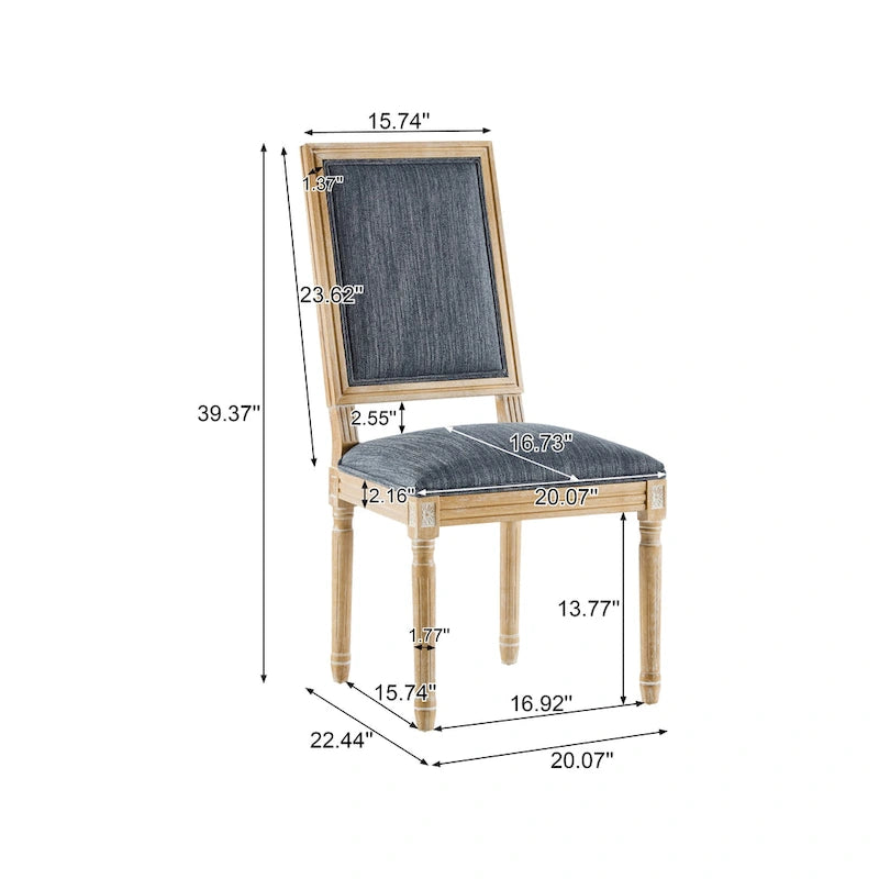 Chaise de salle à manger en bois rembourrée