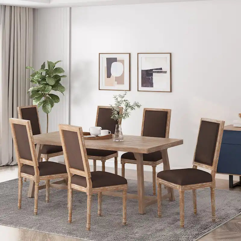 Chaise de salle à manger en bois rembourrée