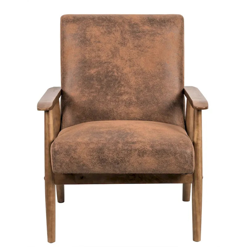 Chaise classique en bois/microfibre aspect cuir avec assise rembourrée