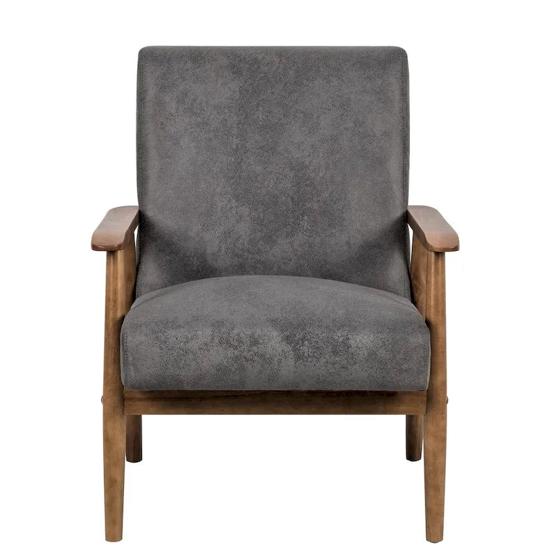 Chaise classique en bois/microfibre aspect cuir avec assise rembourrée