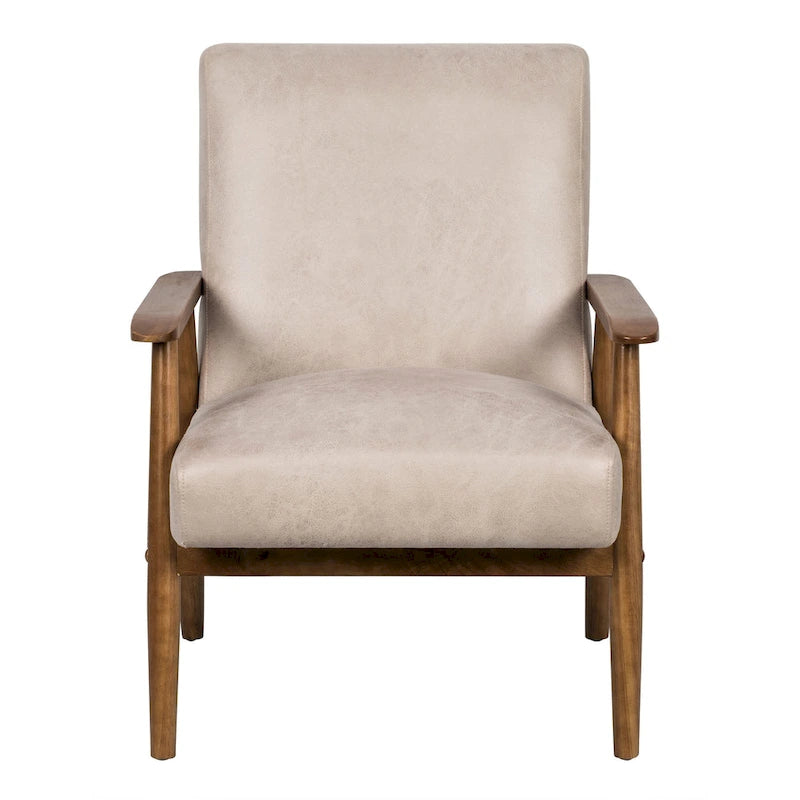 Chaise classique en bois/microfibre aspect cuir avec assise rembourrée