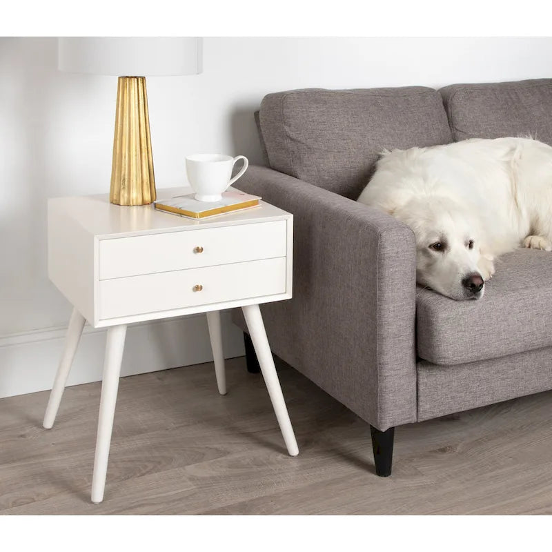 Nightstand Side Table with 2 Drawers