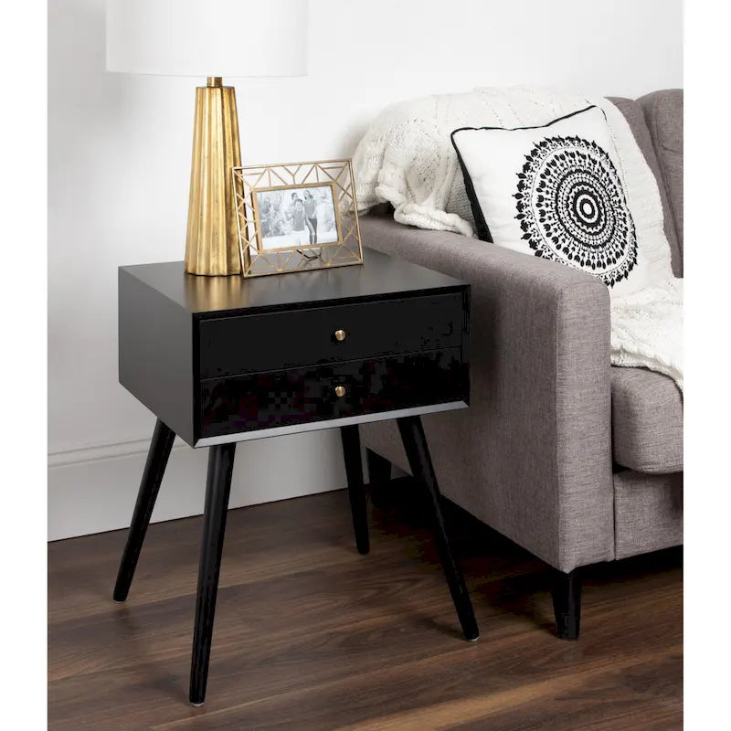 Nightstand Side Table with 2 Drawers
