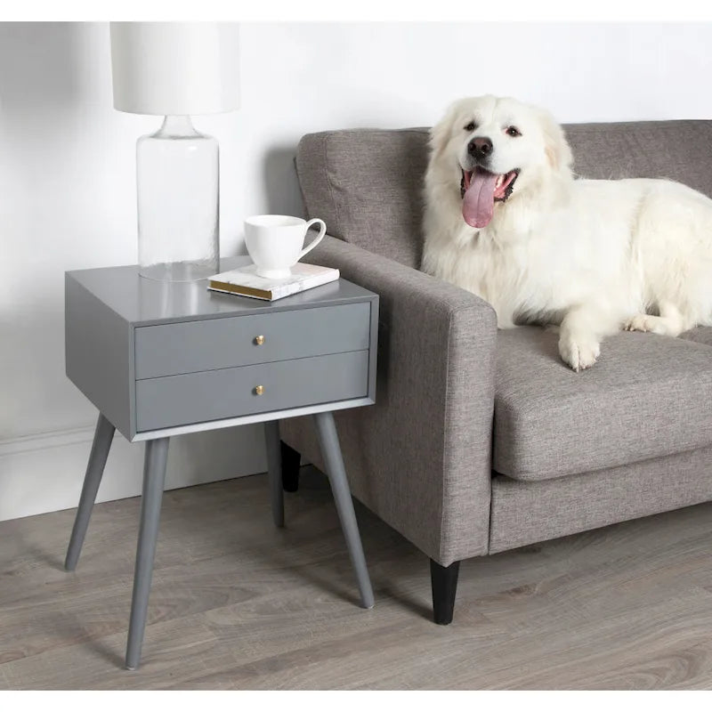 Nightstand Side Table with 2 Drawers