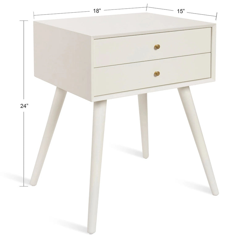 Nightstand Side Table with 2 Drawers