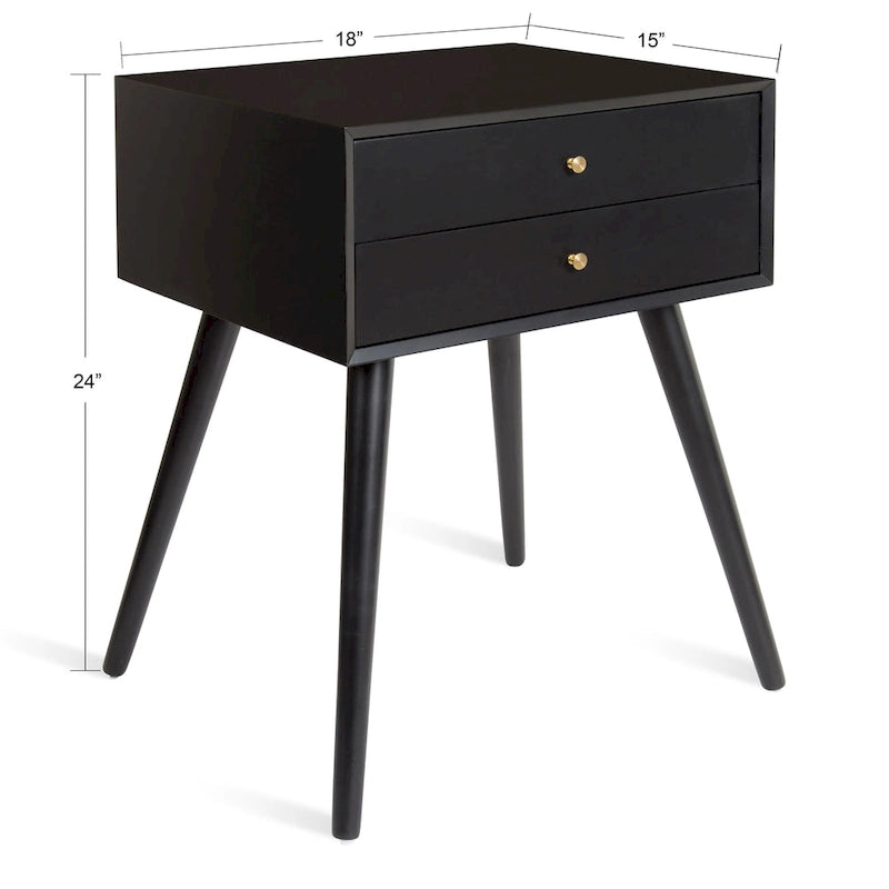 Nightstand Side Table with 2 Drawers