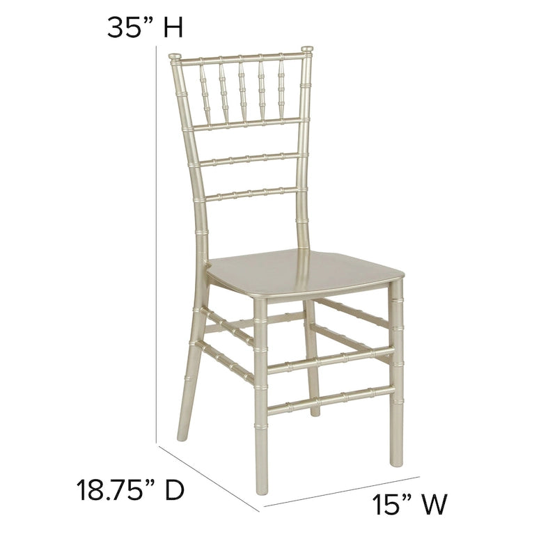 Chaise empilable en résine - 15L x 18,75P x 35H - 15L x 18,75P x 35H