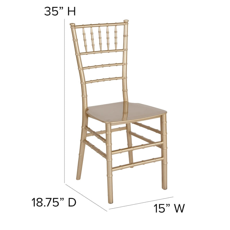Chaise empilable en résine - 15L x 18,75P x 35H - 15L x 18,75P x 35H