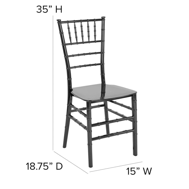 Chaise empilable en résine - 15L x 18,75P x 35H - 15L x 18,75P x 35H