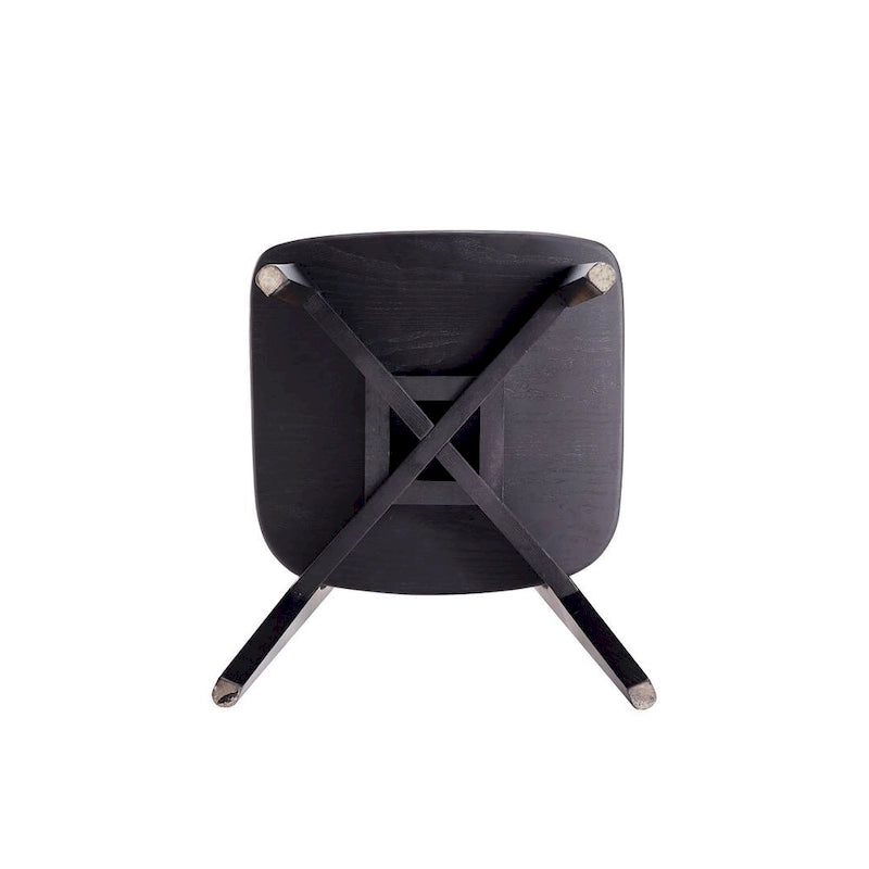 Chaise de salle à manger carrée en cannage noir et naturel - Lot de 2
