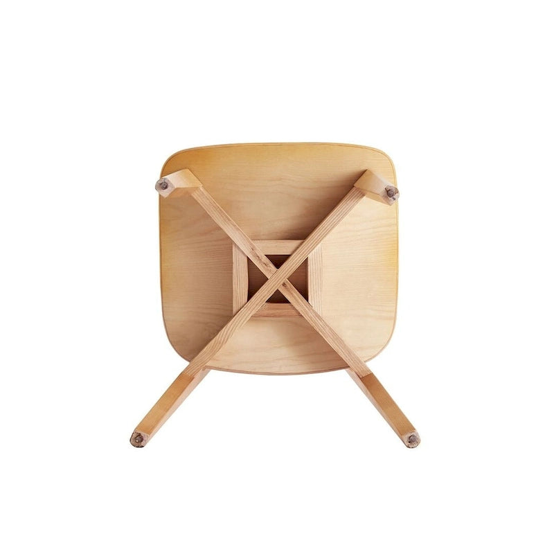 Chaise de salle à manger carrée en cannage noir et naturel - Lot de 2