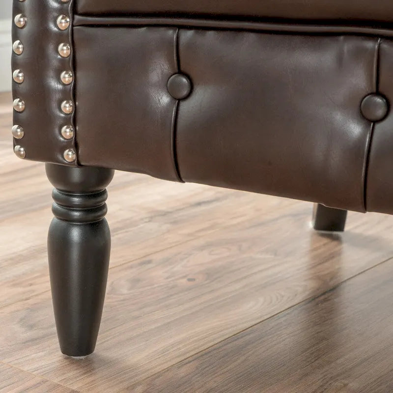 Tufted Bonded Leather Club Chair