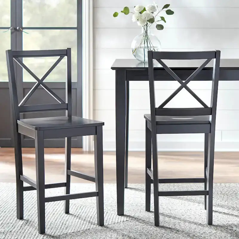 Cross Back 24-inch Stool (Set of 2)