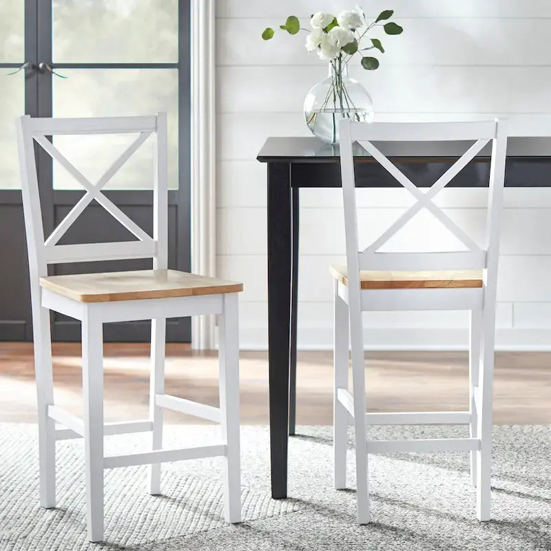 Cross Back 24-inch Stool (Set of 2)