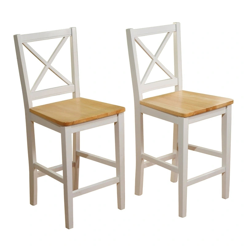 Cross Back 24-inch Stool (Set of 2)