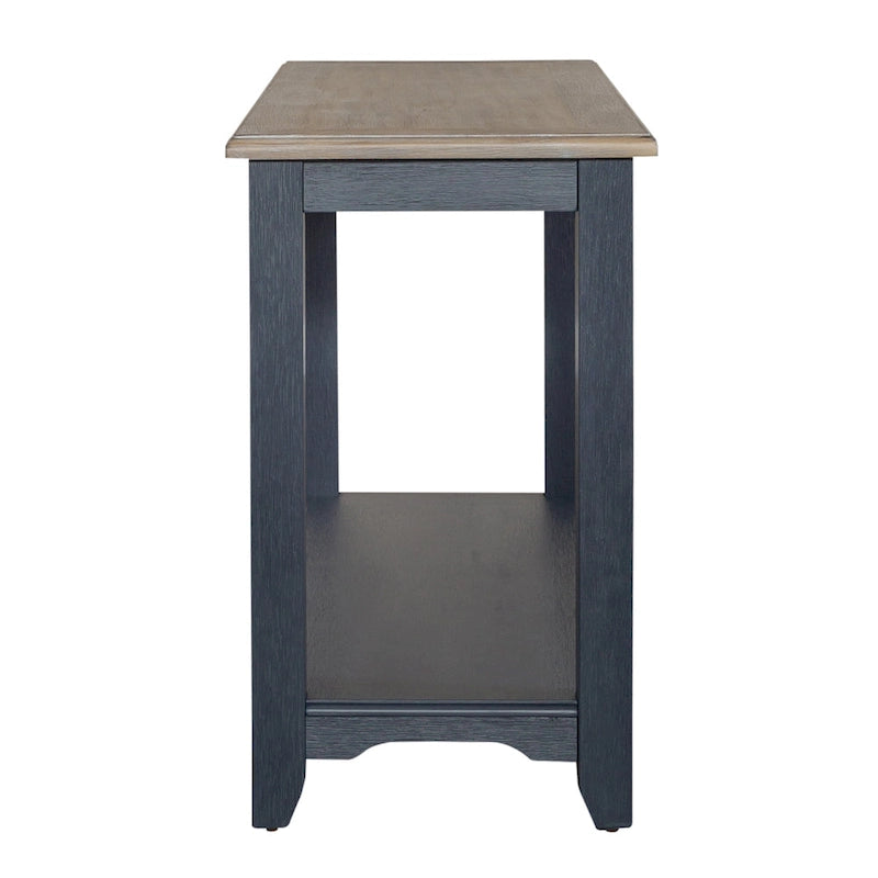 Table console brossée en fil de fer marine pour accent de salon