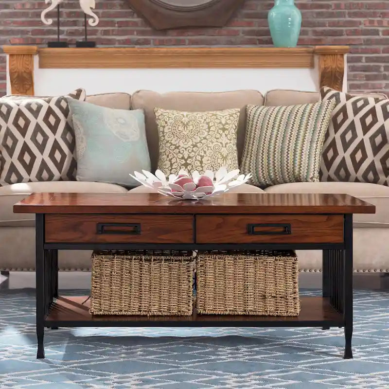 Matte Black Slatted Coffee Table
