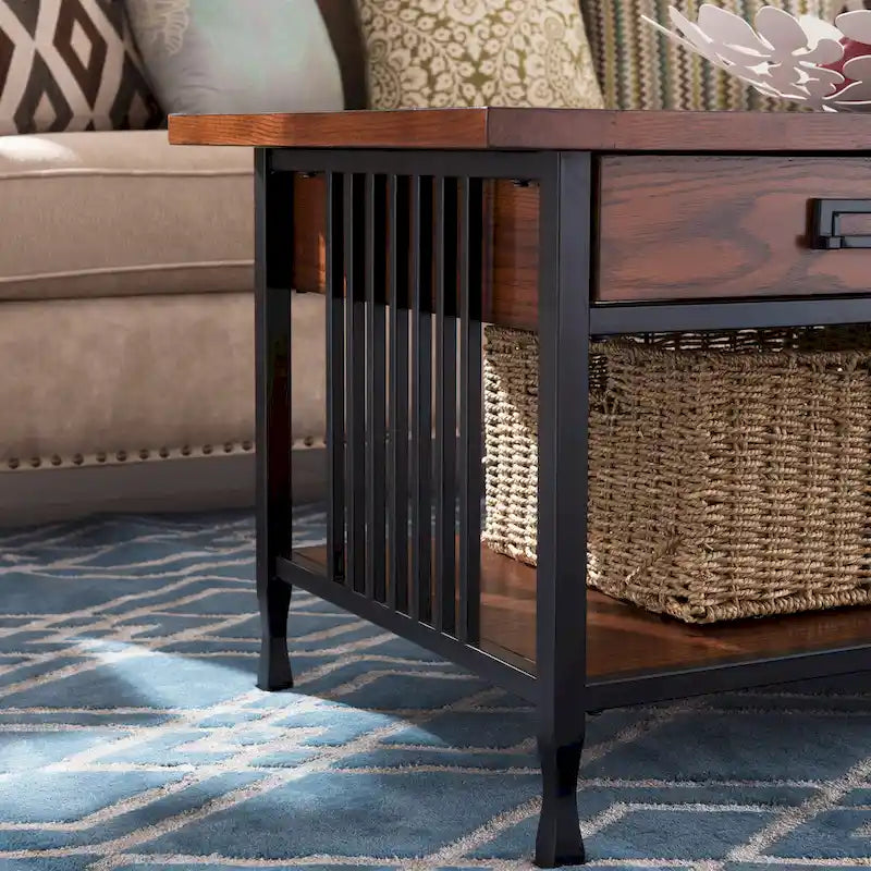 Matte Black Slatted Coffee Table