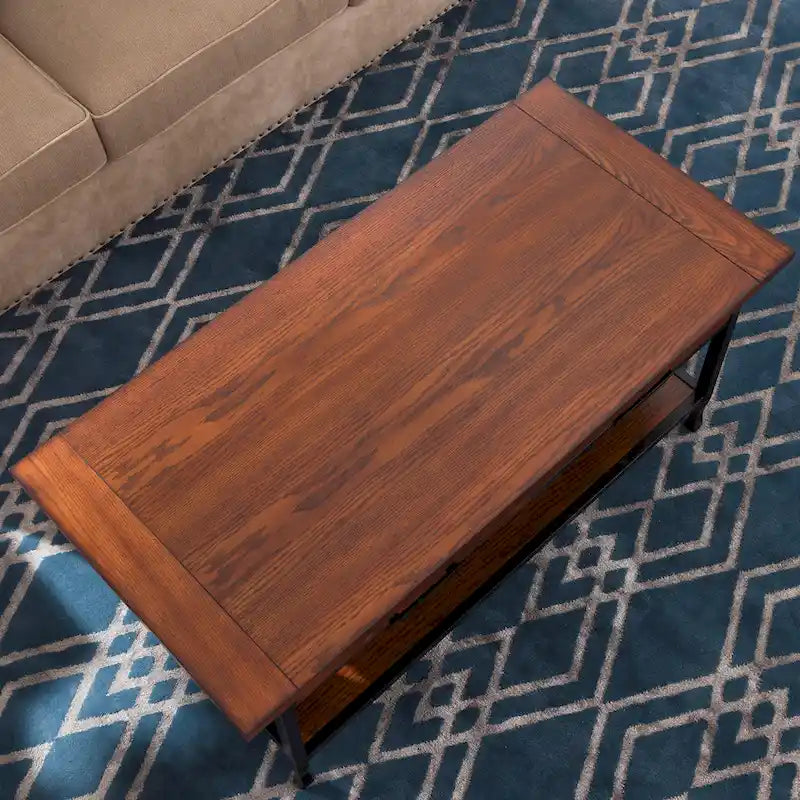 Matte Black Slatted Coffee Table