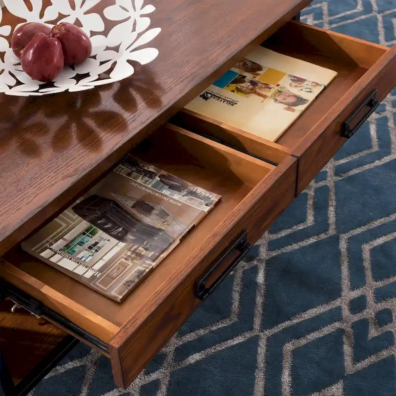 Matte Black Slatted Coffee Table
