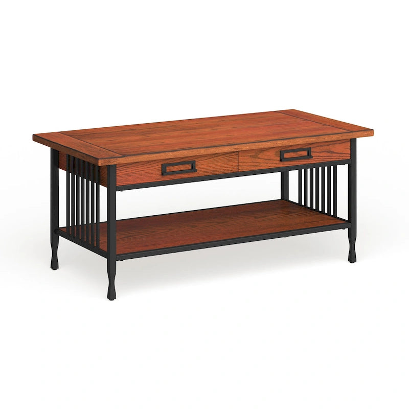 Matte Black Slatted Coffee Table