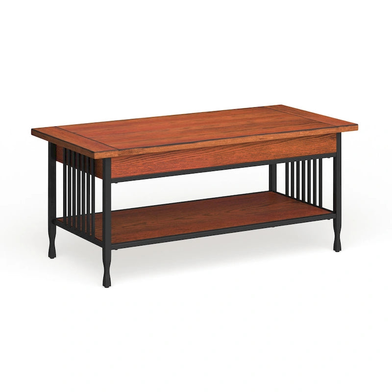 Matte Black Slatted Coffee Table