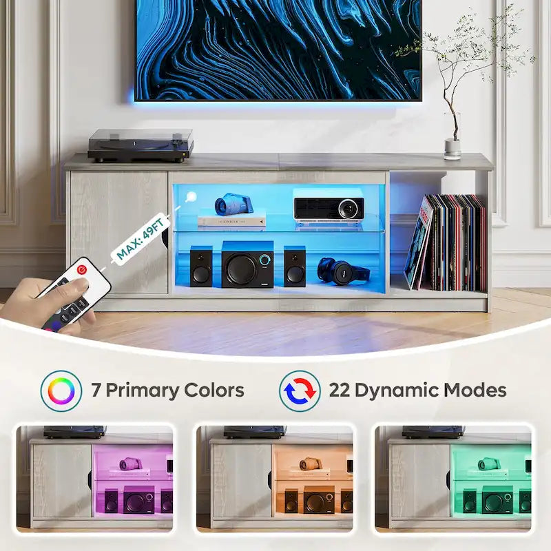 Modern TV Stand for up to 65 TVs Gaming Entertainment Center with Adjustable Shelves for PS5 - 58 inches