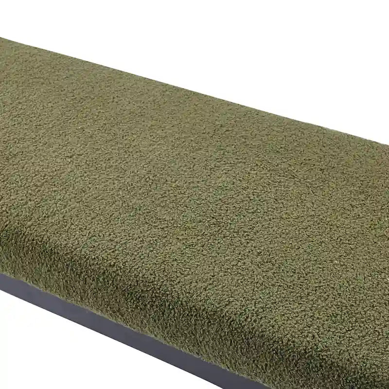 Banc rembourré en tissu avec pieds en acier