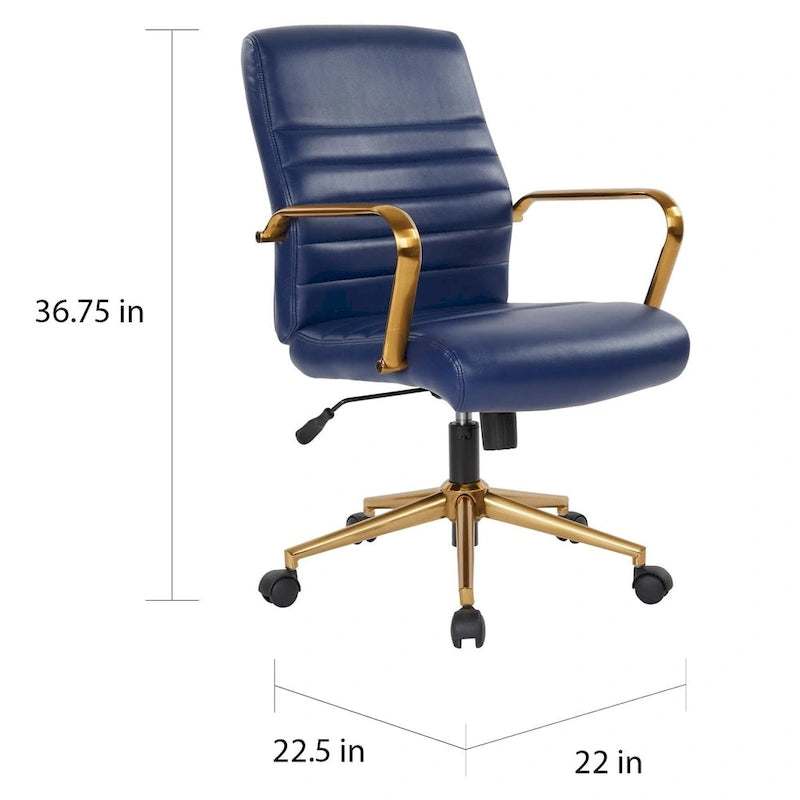 Mid-Back Faux Leather Chair