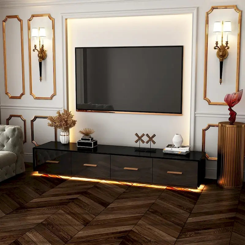70,9 Console multimédia murale Solution de rangement chic pour cinémas maison