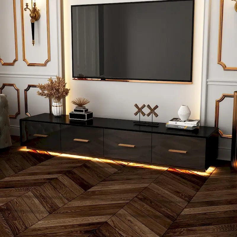 70,9 Console multimédia murale Solution de rangement chic pour cinémas maison