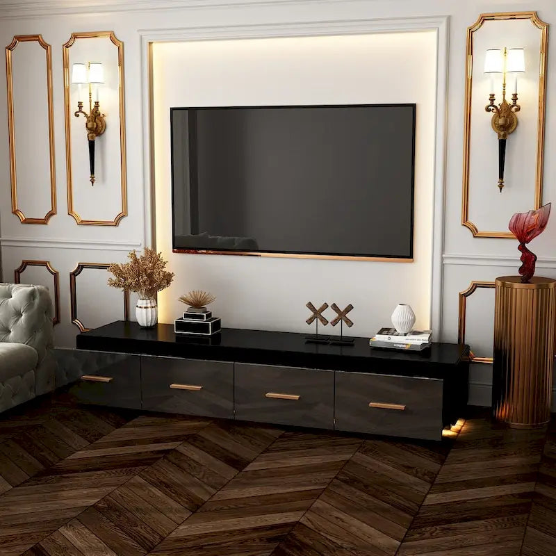 70,9 Console multimédia murale Solution de rangement chic pour cinémas maison