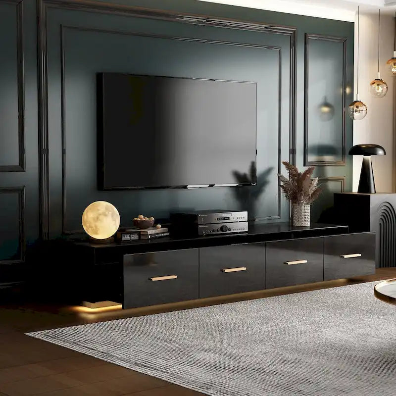 70,9 Console multimédia murale Solution de rangement chic pour cinémas maison