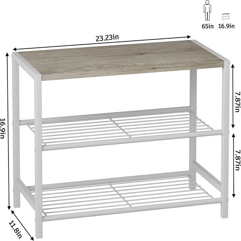 Étagère à chaussures à 3 niveaux - 11,8P x 23,23L x 16,9H