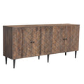 Wave Pattern Wood 4-Door Sideboard