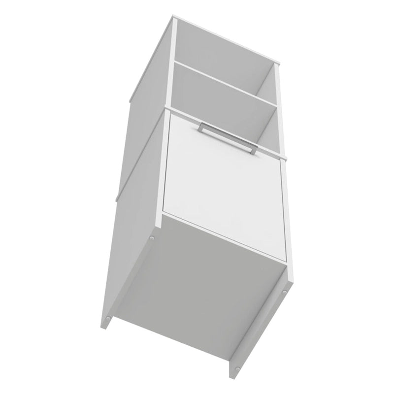 Kitchen Pantry, Single Door Cabinet, Interior and External Shelves, White Finish