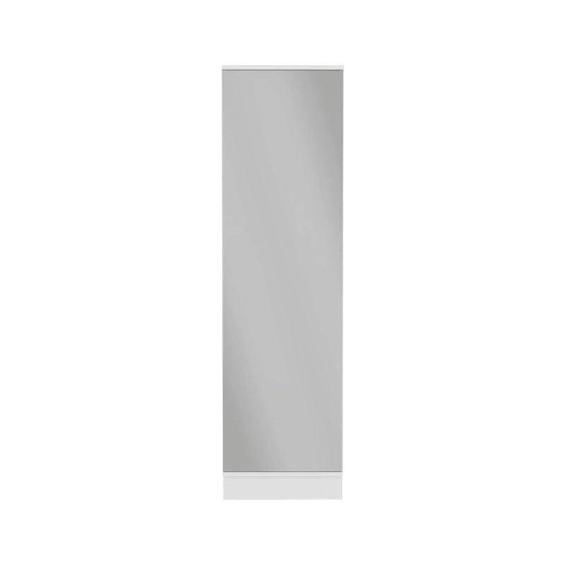 Meuble à chaussures Chimg, Miroir, Cinq étagères intérieures, Armoire à une porte, Finition blanche